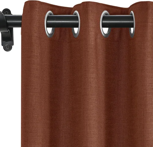 Miniatura 21 de Fcosie Cortinas opacas de lino 100 % opacas de 50 pulgadas de ancho x 63 pulgadas de largo, paneles de cortina con ojales para sala de estar