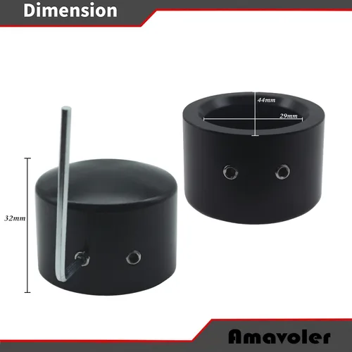 Miniatura 2 de Tapa de tuerca de eje delantero Tapones de eje para Harley Softail Electra Road Glide Sportster (negro)