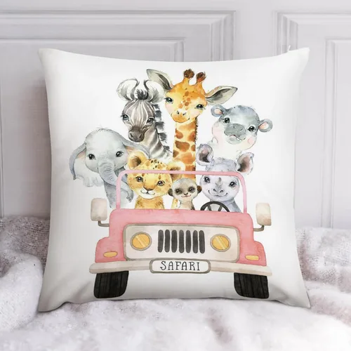 Miniatura 4 de HawSkgFub Funda de almohada decorativa para bebé, niño y niña, con diseño de animales de safari, funda de cojín de cebra, elefante de selva, Safari3