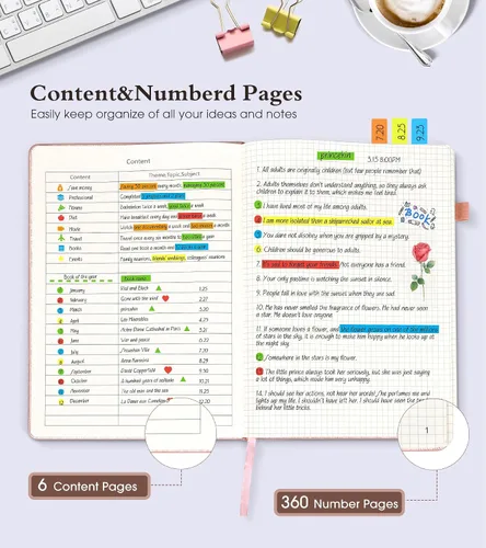 Miniatura 5 de Ansopu Cuaderno de papel cuadriculado, 360 páginas numeradas, cuadernos de cuadrícula de 8.5 x 11 pulgadas, diarios gráficos de papel grueso