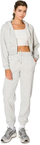 Miniatura 46 de Cali1850 Pantalón deportivo Cloud Nine Fleece para mujer, cintura alta, ajuste holgado, dos bolsillos, cintura elástica con cordón