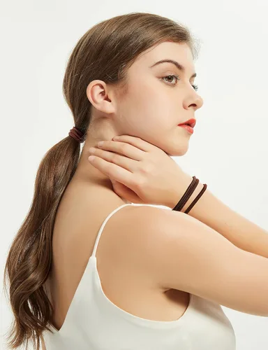 Miniatura 6 de Lazos para el cabello, 24 unidades, 0.197 pulgadas para cabello mediano, cómodos accesorios de algodón elástico para el cabello para mujeres, agarre