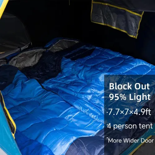 Miniatura 3 de LOYEAHCAMP Tienda de Campaña Blackout para 4 Personas, Montaje Fácil Tienda Domo Familiar Impermeable para Acampar con Sobretecho, Tienda Familiar