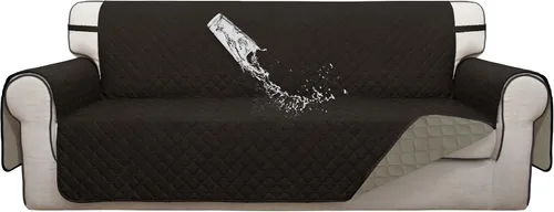 Miniatura 27 de ISSUNTEX Fundas de sofá de dos plazas con doble protección 100% impermeables para sala de estar, fundas para sofá de 2 cojines, protector de muebles