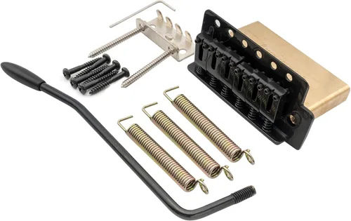 Musiclily Pro - Puente de trémolo moderno de 2.067 in, bloque de latón macizo de 1.575 in, para guitarra eléctrica estilo Squier Strat, color negro