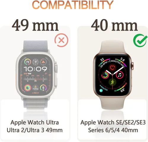 Miniatura 2 de Juego de 2 fundas de PC duro para Apple Watch SE 3 (2025) / SE2 / SE / Series 6/5/4, protector de pantalla de 40 mm, con protector de pantalla