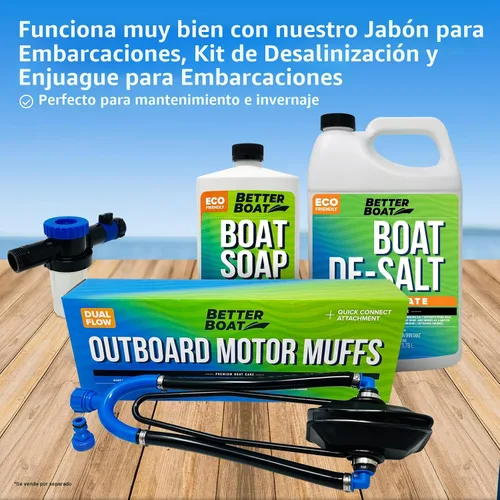 Miniatura 7 de Orejeras para Motor de Barco, Kit de Enjuague para Motor Fuera de Borda e Intraborda I/O, Adaptador de Manguera Enjuagador de Orejas