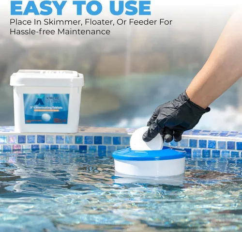 Miniatura 3 de XtremeClear - Tabletas de cloro estabilizadas de 3 pulgadas para desinfectar piscinas, envueltas individualmente, cloro de disolución lenta