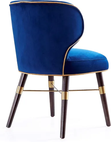 Miniatura 7 de Manhattan Comfort Silla de comedor Strine Velvet en color azul