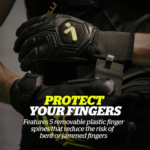Miniatura 2 de Storelli Gladiator 3 GK Gloves High-Impact Hand Protection with Removable Finger Spines, Premium Hand Grip for Soccer Goalies