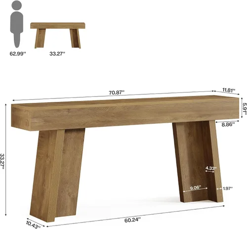 Miniatura 2 de Tribesigns Mesa consola de 70.9 pulgadas de largo, mesa de entrada de granja detrás del sofá para sala de estar, pasillo, entrada, vestíbulo