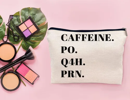 Miniatura 4 de Bolsa de maquillaje para enfermera, color negro, divertido regalo de agradecimiento para enfermera, pequeña bolsa de cosméticos para bolso, HSXL11-10