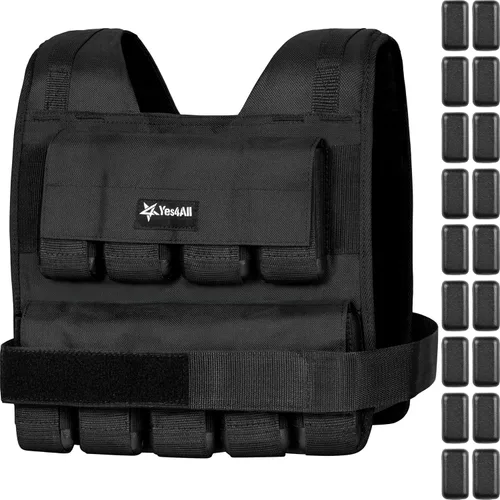 Miniatura 12 de Yes4All - Chaleco con peso ajustable de 11 a 32 libras con tira reflectante, chaleco de peso grande para entrenamiento de fuerza para hombres