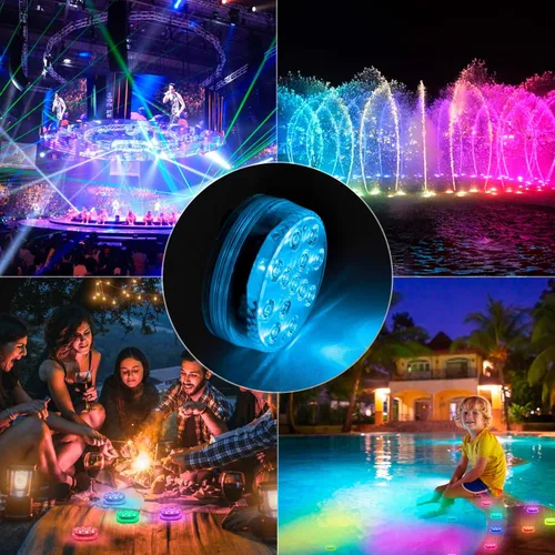 Miniatura 8 de LOFTEK Luces LED sumergibles con control remoto, 13 luces LED de piscina para piscinas enterradas y sobre el suelo con imanes y ventosas, 16 luces
