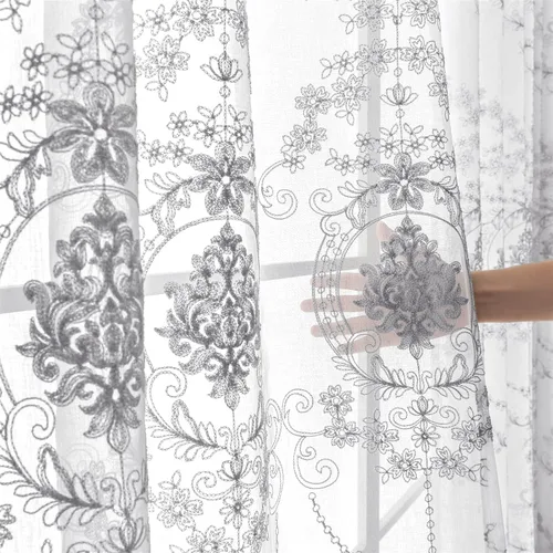 Miniatura 23 de STACYPIK Cortinas rústicas florales para ventana, cortinas semiopacas transpirables de 63 pulgadas de largo, 2 paneles lavables, cortinas filtrantes
