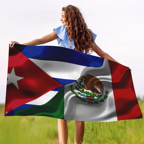 Miniatura 5 de Banderas de bandera mexicana de Cuba y Michoacán para exteriores de 3 x 5 pies, tres capas de tela para coser a doble cara, impresión de 3 x 5 pies