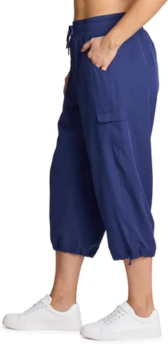 Miniatura 22 de RBX Active - Pantalón capri para mujer, talla grande, ligero, tejido, con cordón, estilo cargo