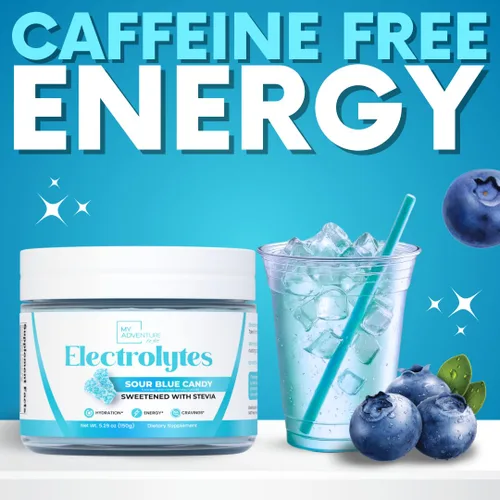 Miniatura 8 de Zero Sugar - Polvo de electrolitos de caramelo azul agrio - Hidratación refrescante - Energía sin cafeína - Todos los ingredientes naturales