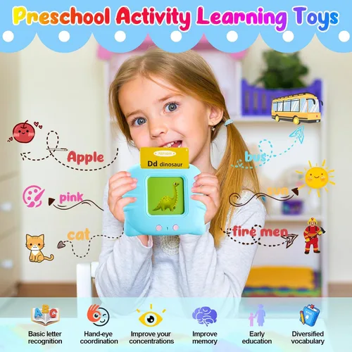Miniatura 7 de Tarjetas didácticas parlantes para niños pequeños de 1, 2, 3, 4, 5 años, 224 palabras visuales, juguetes de aprendizaje de idiomas Montessori