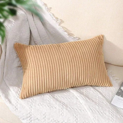 Miniatura 404 de Artscope Fundas de Almohada de Pana a Rayas Acogedoras Súper Suaves Decorativas Cuadradas Fundas de Cojín para Sofá Sillón Dormitorio Decoración