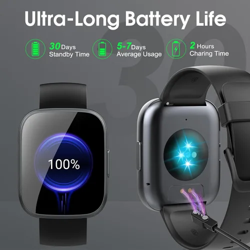 Miniatura 7 de Reloj inteligente para hombres y mujeres (respuesta/hacer llamadas), reloj de fitness con pantalla táctil HD de 1.95 pulgadas con monitor