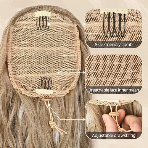 Miniatura 3 de FLUFYMOOZ Extensión de cola de caballo de 26 pulgadas, extensiones de cabello con cordón para mujer, cola de caballo larga, rizada, ondulada