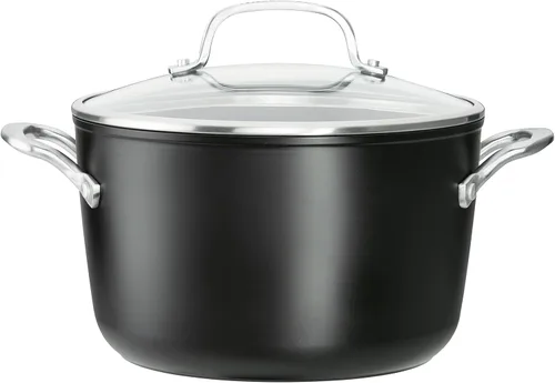 Miniatura 13 de KitchenAid - Juego de ollas y sartenes antiadherentes de inducción con anodizado duro, 10 piezas, color negro mate
