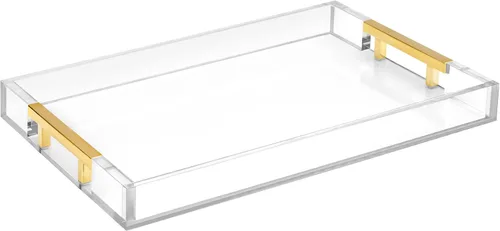 Miniatura 24 de Home Redefined - Moderna y elegante bandeja rectangular de 17.5 x 12 pulgadas, estilo shagreen, color azul bebé claro, con aspecto de cuero falso