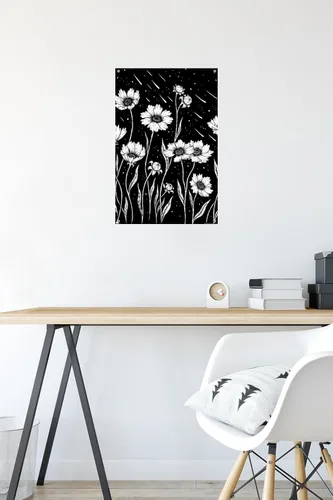 Miniatura 6 de Trends International Episodic Drawing - Midnight Golden Waves Wall Poster, 14.72" x 22.37", Premium Poster & Push Pin Bundle
