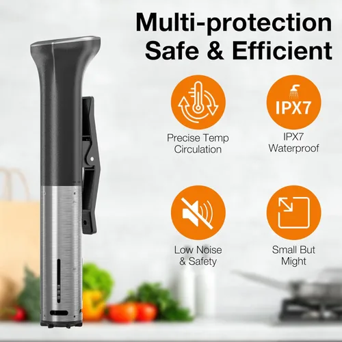 Miniatura 8 de Wifi Sous Vide Cooker 1100W Sous Vide Circulador de inmersión de precisión para filete perfecto, pollo tierno y comidas saludables, ultra silencioso