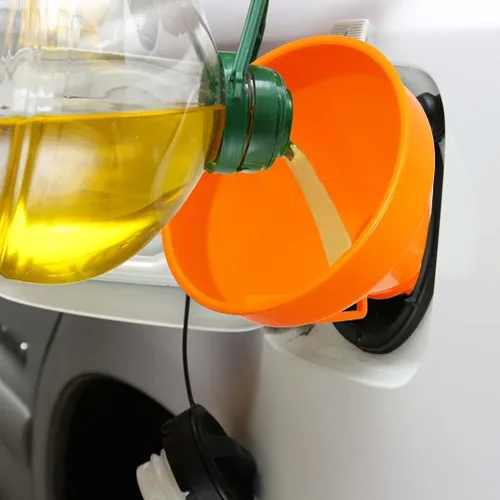 Miniatura 8 de VICASKY Embudo automotriz en ángulo recto sin derrames multifunción de plástico de cuello largo embudo de aceite de extensión de embudo de coche