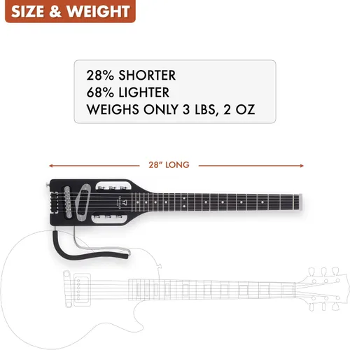 Miniatura 3 de Traveler Guitar Guitarra eléctrica ultraligera de arce Eléctrica portátil con reposarazo extraíble Guitarra sin cabeza a escala completa de 24