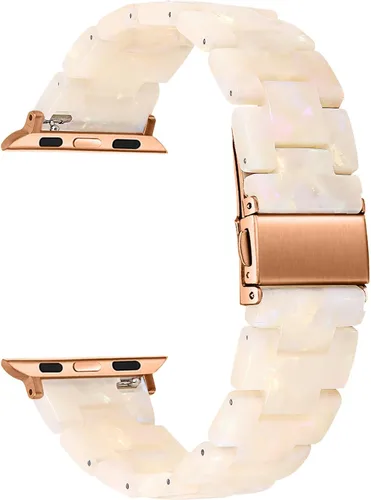 Miniatura 9 de Correas de resina compatibles con Apple Watch de 1.496 in 1.575 in 1.614 in 1.654 in 1.732 in 1.772 in, Barcelet de resina ligera con hebilla