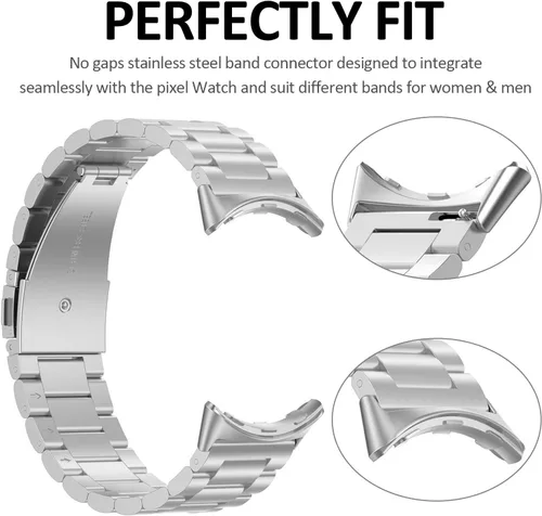 Miniatura 3 de Paquete de 4 conectores de correa de reloj compatibles con adaptador de reloj Google Pixel Watch 2, adaptador de conector reemplazable de metal