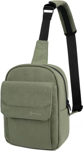 Miniatura 8 de TULLIO Bolsa para Cámara Pequeña, Bolsa Cruzada para Cámara Tipo Cartera Impermeable de Lona para Hombro Estuche Fotográfico Bolsa Bandolera