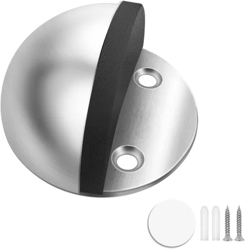 Miniatura 10 de Tope de puerta adhesivo sin necesidad de perforación, tope de puerta para piso, protector de puerta de goma, protector de pared, color blanco