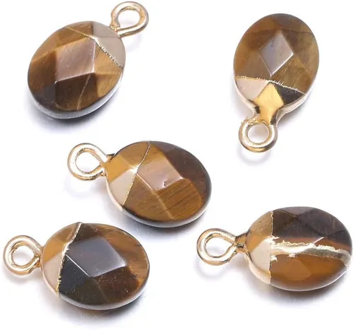 Miniatura 7 de 10 dijes de piedra semipreciosa natural, de 0.315 x 0.512 in para hacer joyas, jade turquesa, ágata de cristal de cuarzo, pulsera, collar, hallazgos