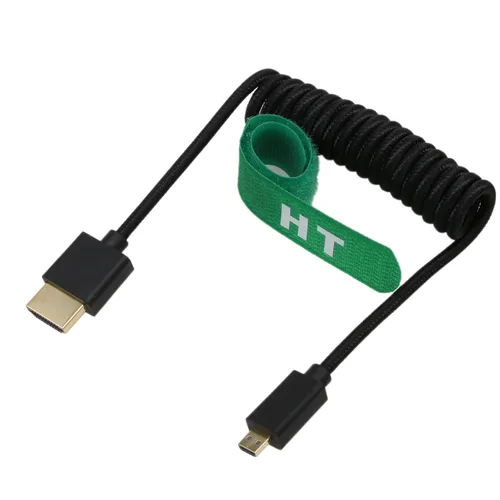 Micro HDMI a HDMI 8K 4K 60p Negro trenzado en espiral 11.8 in Cable para Canon R8 R10 Sony A7C A7RIV ZV-1 S5 X-T4 Z50 Cámara ATOMOS Ninja V F5pro