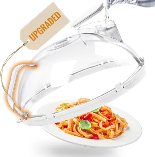 Miniatura 9 de Cubierta de salpicaduras de microondas para alimentos, cubierta de microondas mejorada con vaporizador de agua, mango integrado, cubiertas
