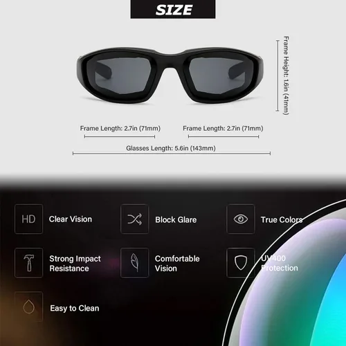 Miniatura 3 de Peciees - Gafas de sol para montar en motocicleta, 4 unidades, para exteriores 4 lentes negro-blanco