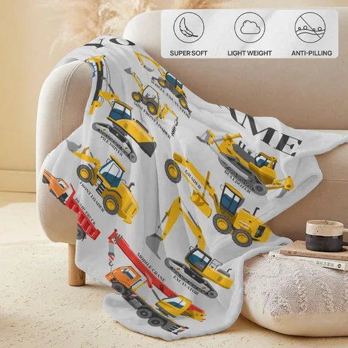 Miniatura 4 de Mantas personalizadas para niños con camiones, mantas con nombre personalizado para niños, niñas, familia, bebés, regalos personalizados
