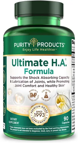Purity Products Ultimate H.A. Formula - Colágeno BioCell clínicamente estudiado - Soporte dinámico de ácido hialurónico para las articulaciones y la
