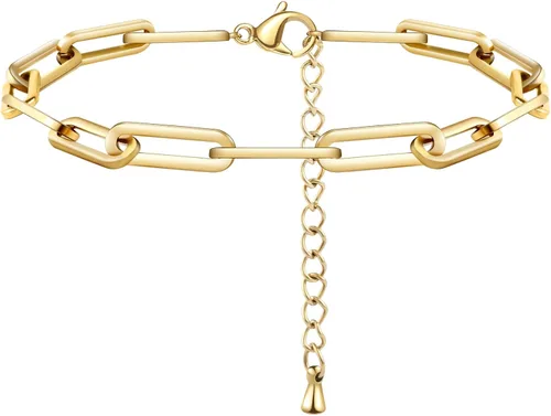 Miniatura 3 de Delicadas pulseras de oro en capas para mujer con relleno de oro de 14 quilates ajustable con capas de cara sonriente linda pulseras de oro