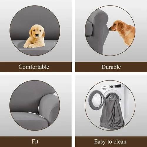 Miniatura 5 de Easy-Going Funda de Sofá Elástica de Microfibra de 2 Piezas – Cubierta de Sofá Suave y Ajustada de Spandex, Protector de Muebles Lavable con Parte