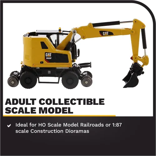 Miniatura 4 de Diecast Masters CAT Caterpillar M323F Excavadora de ruedas de ferrocarril con 3 accesorios High Line Series 1/87 (HO) Escala Diecast Modelo 85612