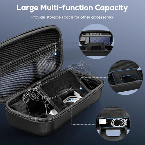 Miniatura 3 de Kit de accesorios 10 en 1 para Playstation Portal, estuche de transporte KOVA y funda de piel TPU con soporte para consola PS5 Portal, carcasa