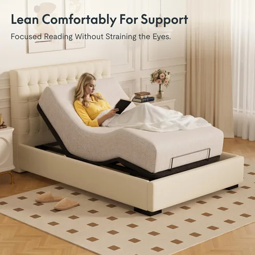 Miniatura 7 de FLEXISPOT Base de cama ajustable Twin XL–Gravedad cero y masaje relajante, posiciones de memoria, motor ultra silencioso, montaje rápido, patas