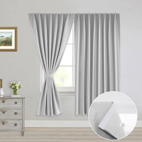 Miniatura 37 de Muamar Cortinas opacas sin taladro, paneles de cortina para ventana fáciles de instalar, juego de 2 paneles de cortinas portátiles para dormitorio