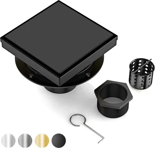 Miniatura 16 de DLONE Drenaje lineal de ducha Drenaje lineal de acero inoxidable AISI 304 de 36 pulgadas, desagüe de ducha negro mate con panel de inserción