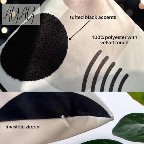 Miniatura 2 de AYAY Fundas de almohada decorativas modernas de 18 x 18 pulgadas, almohadas bohemias para sofá cama, juego de 2 fundas modernas, almohadas impresas
